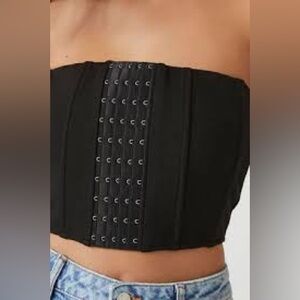 Hook and Eye Bandeau Tube Top Black Size Large New with tags